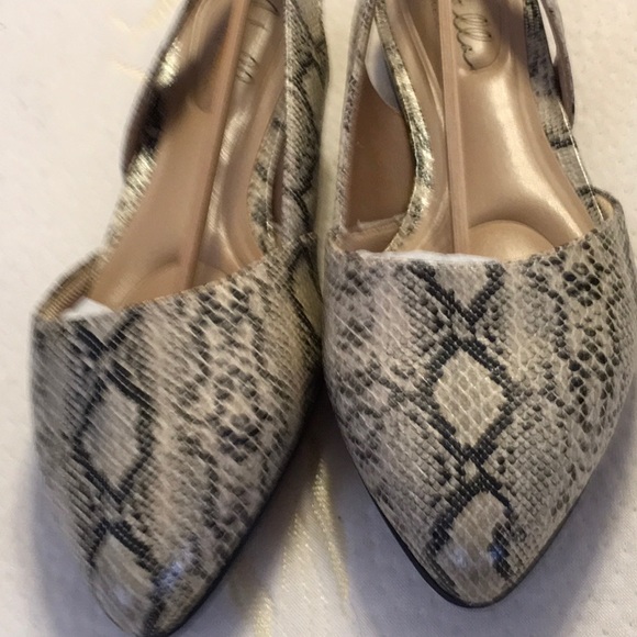 NWT, NIB, fauxTan Snake SLINGBACK FLATS,SIZE 8M,Abella True Comfort,Knit Fabric - Picture 2 of 14
